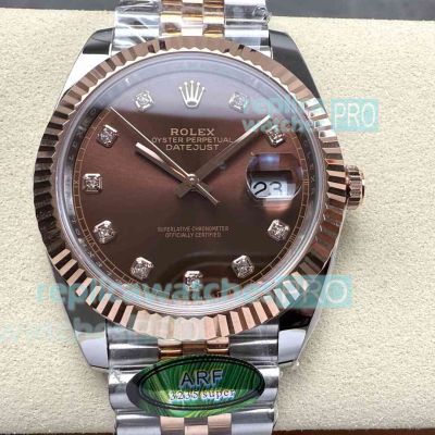 ARF Super Copy Rolex 3235 Datejust II Chocolate Dial Half Rose Gold Watch 